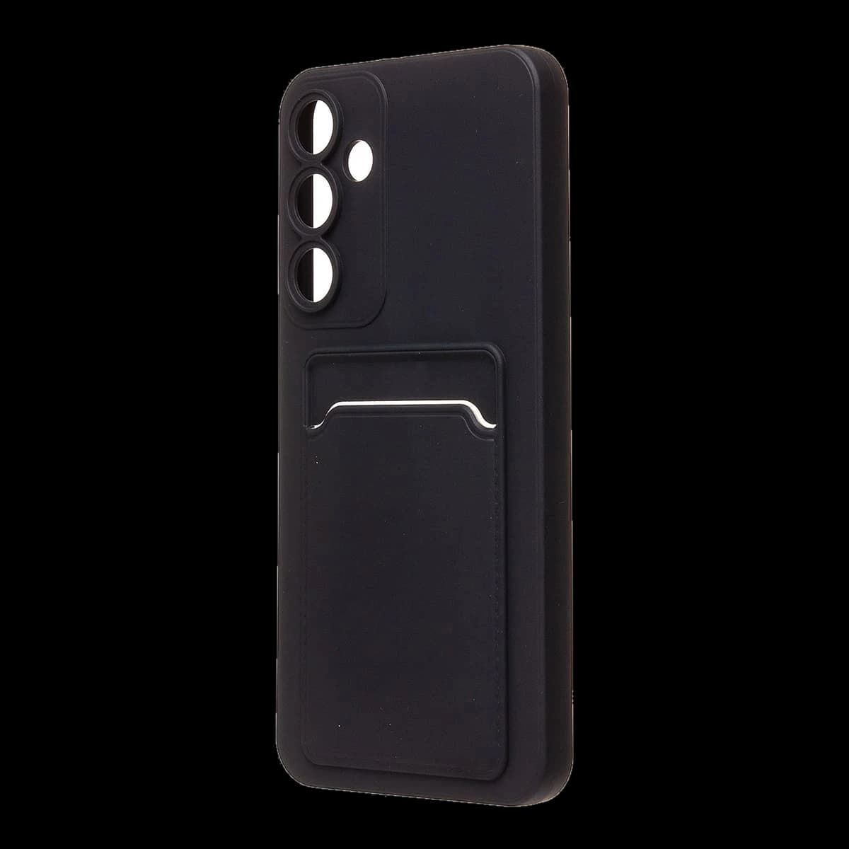 Чехол для Samsung Galaxy A55 Silicone Case с картхолдером Черный