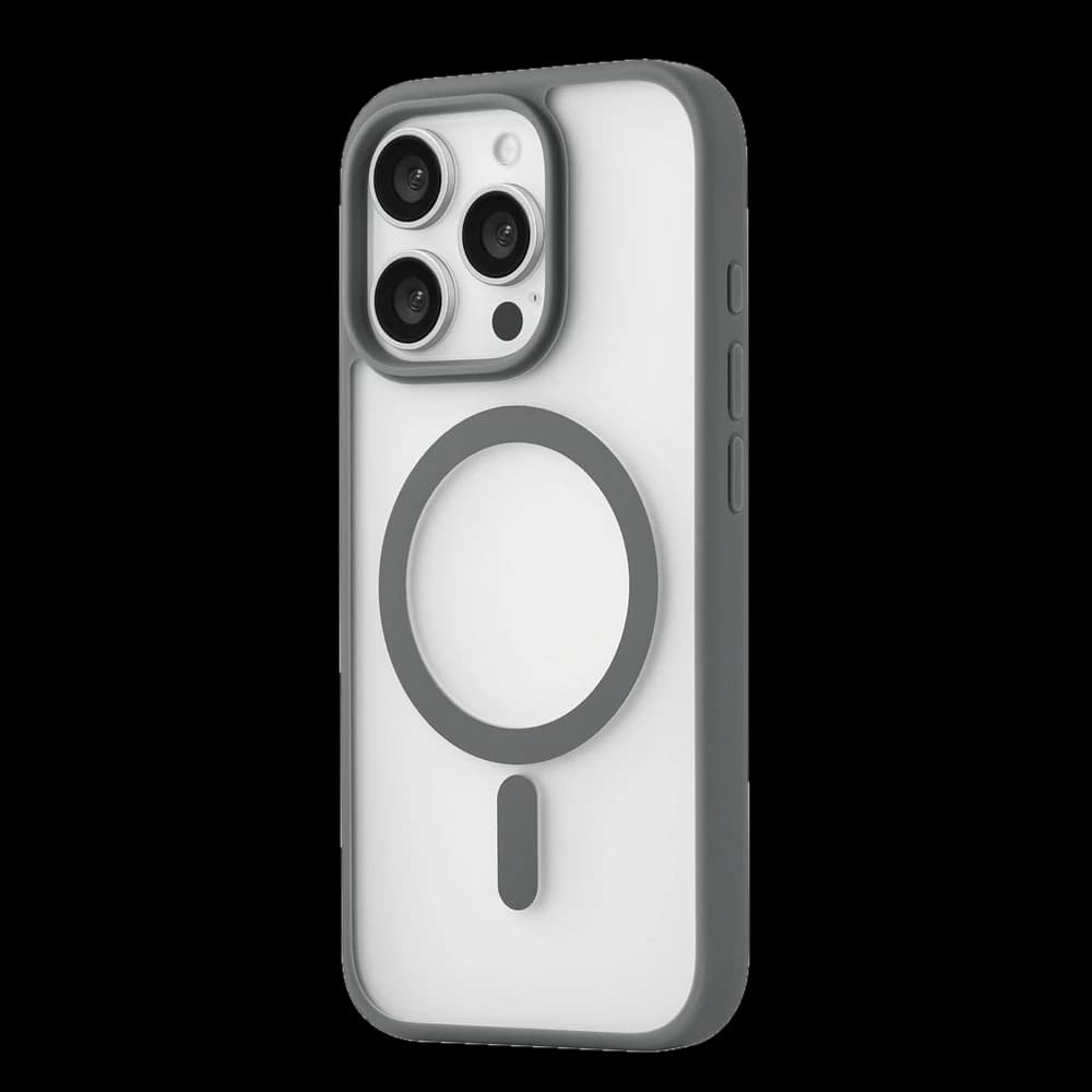 Чехол-накладка uBear Cloud Mag Case для iPhone 16 Pro, силикон, серый