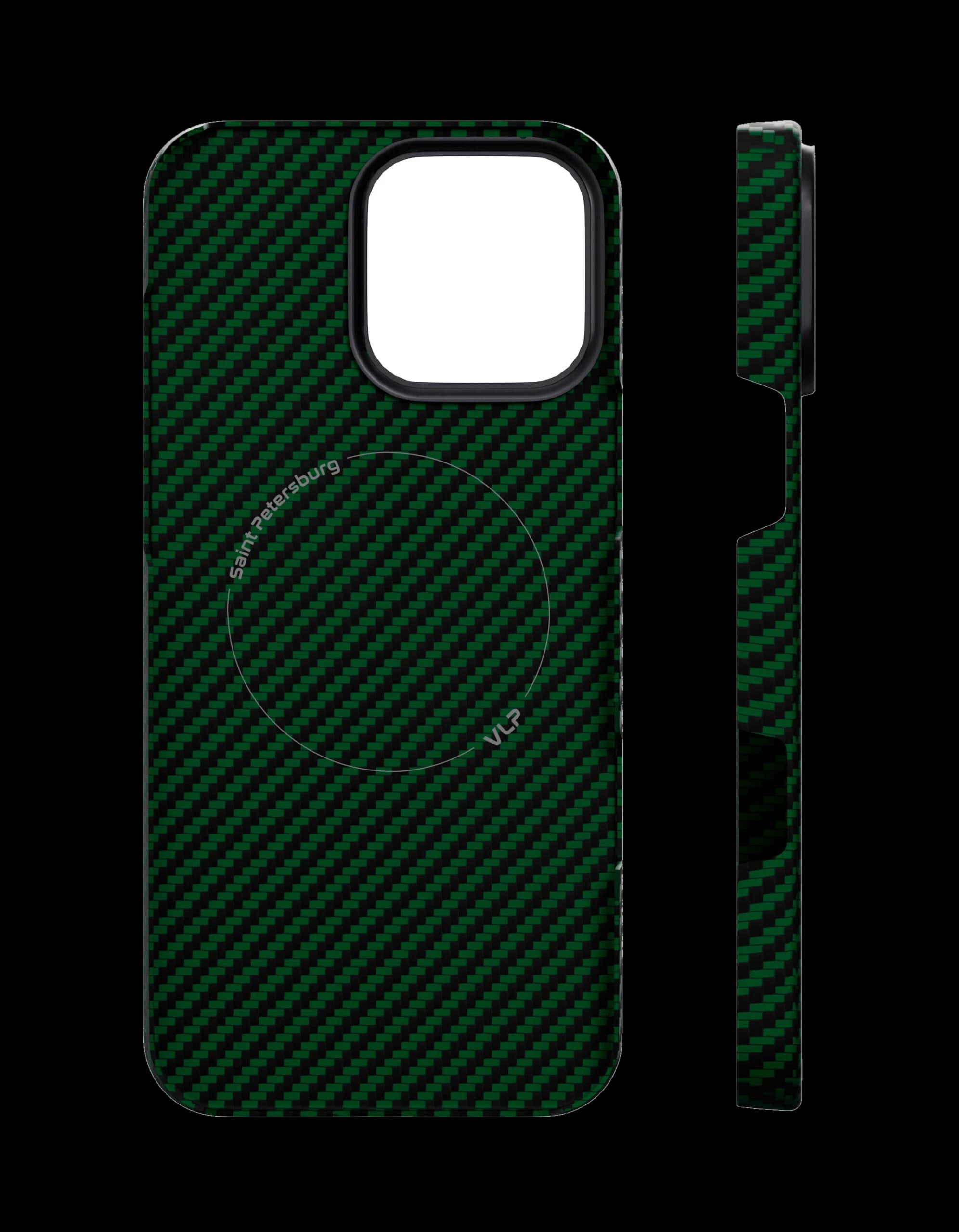 Чехол защитный VLP Kevlar Case с MagSafe для iPhone 16 Pro, зеленый