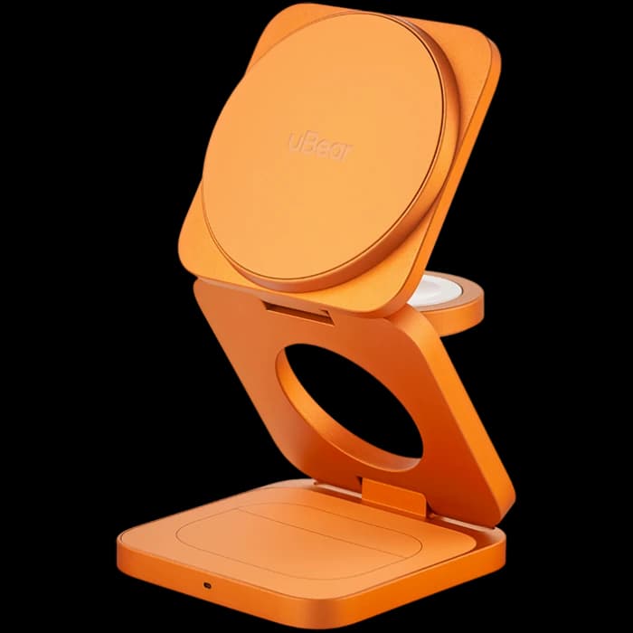 Зарядное устройство беспроводное uBear Balance Slim 3в1 Qi2, 25Вт, оранжевый