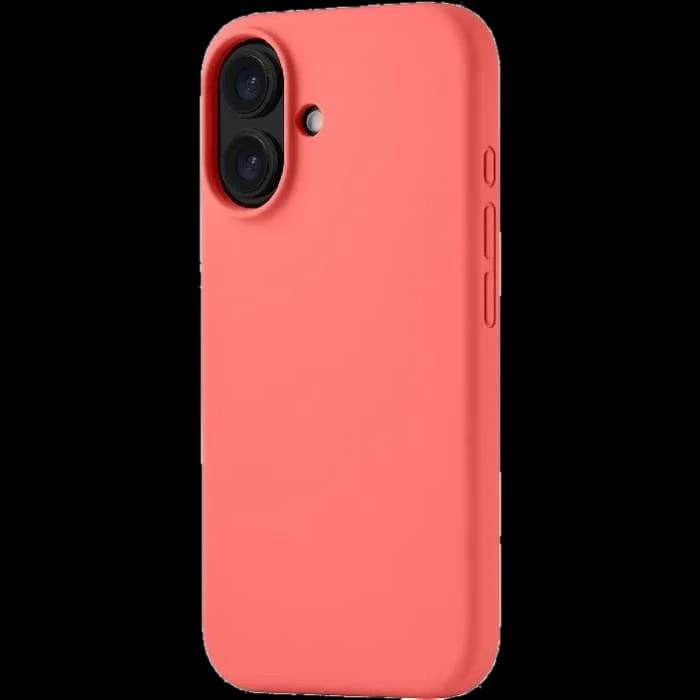 Чехол-накладка uBear Touch Mag Case для iPhone 16, силикон, коралловый