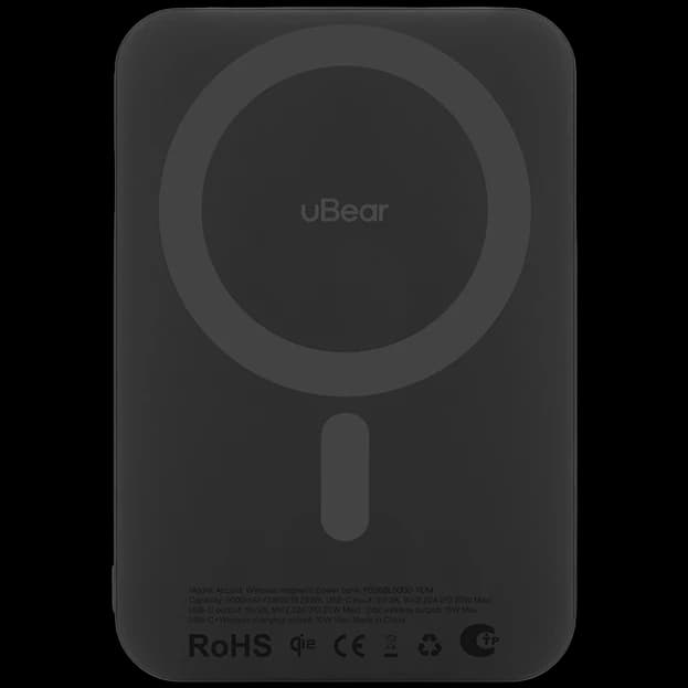 Внешний аккумулятор c БЗУ uBear Accent Magnetic 5000 мАч, черный