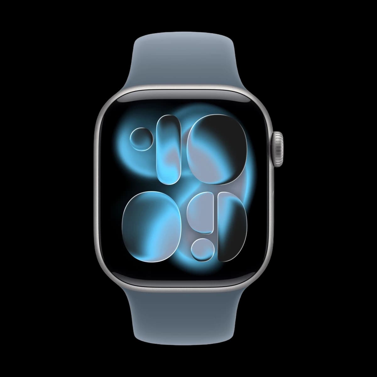 Apple Watch Series 11, 46 мм корпус из алюминия цвета «Space Gray», ремешок Sport Band размера S/M цвета «Anchor Blue»