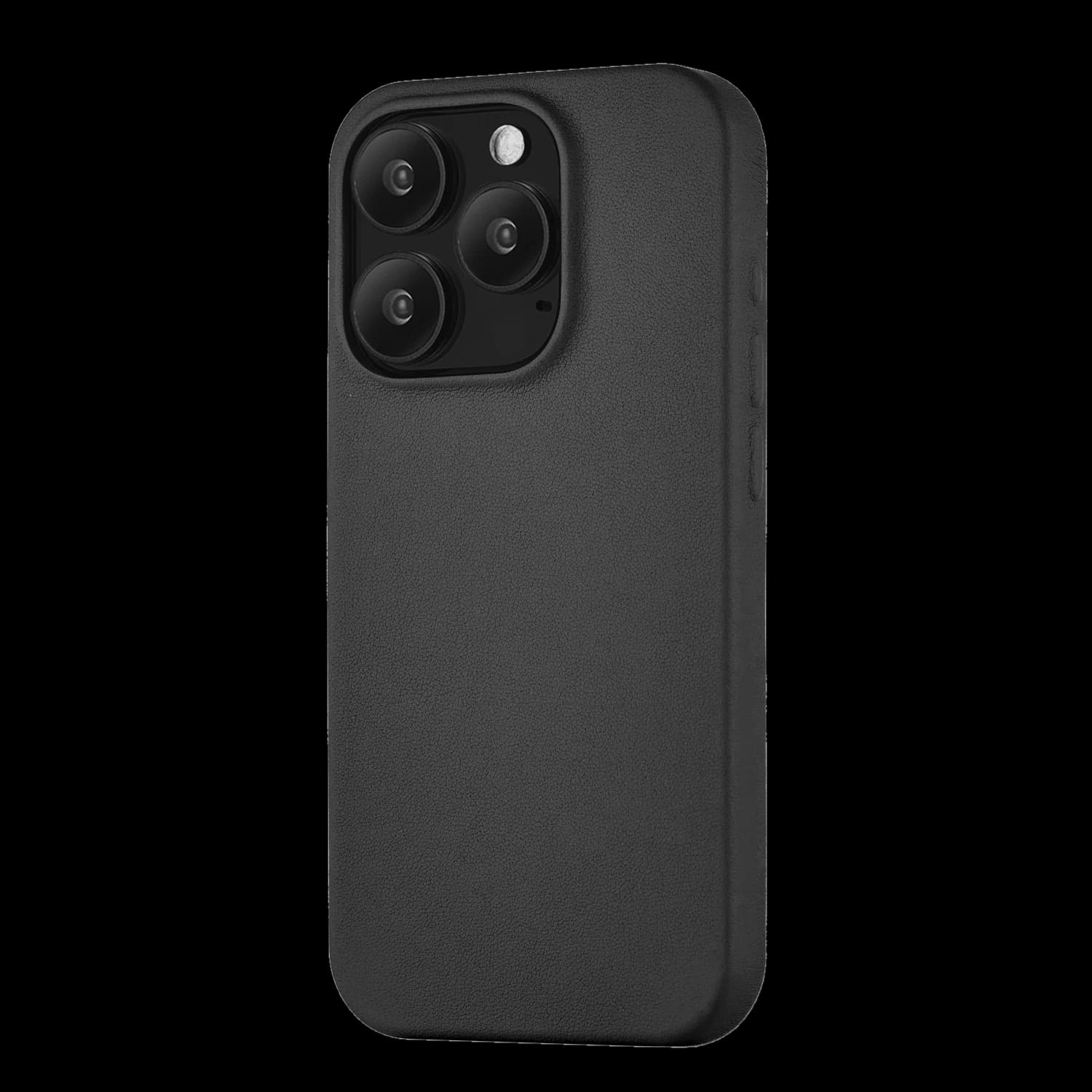 Чехол-накладка uBear Capital Case для iPhone 15 Pro, кожа, черный