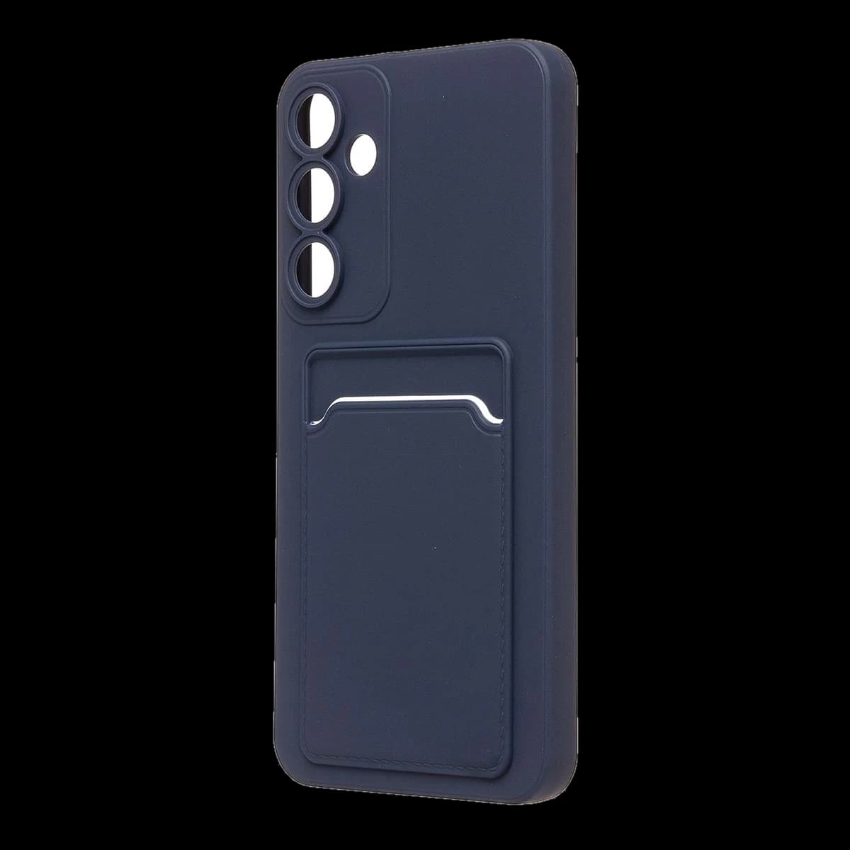 Чехол для Samsung Galaxy A55 Silicone Case с картхолдером Темно-синий