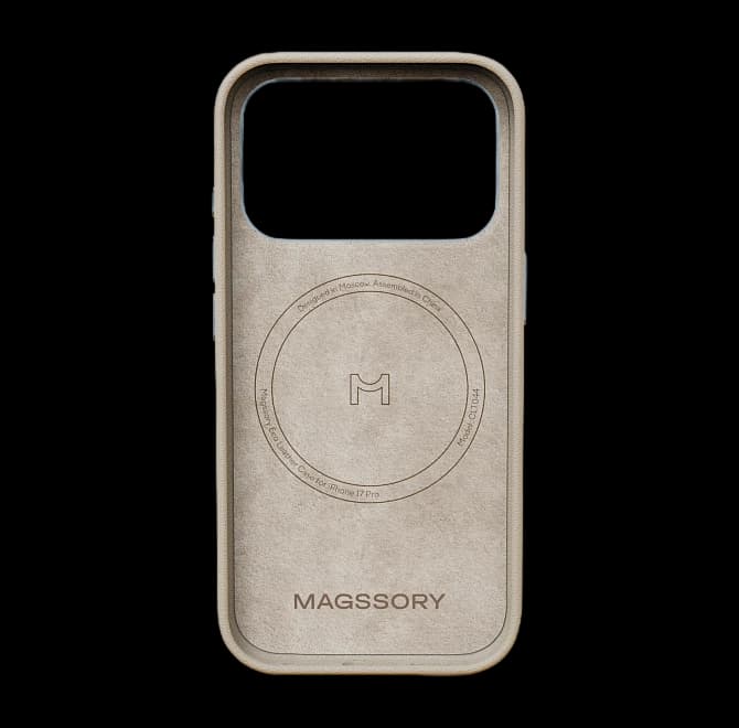 Чехол Magssory для iPhone 17 Pro Ivory, экокожа