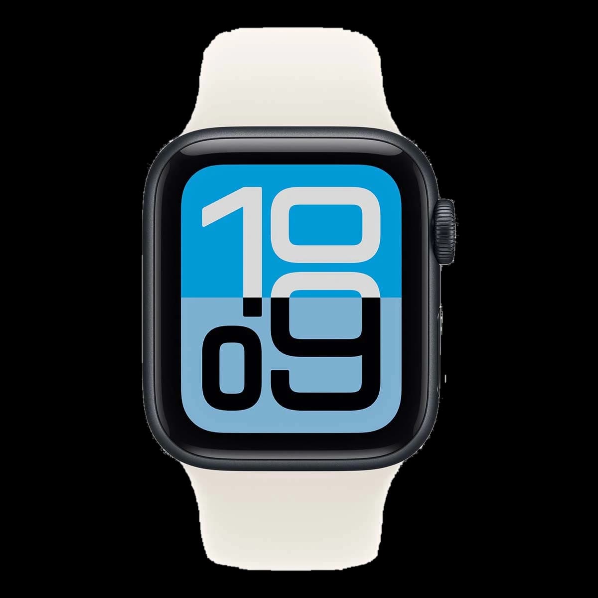 Apple Watch SE 3 (2025), 40 мм корпус из алюминия цвета «Midnight», ремешок Sport Band размера S/M цвета «Starlight»