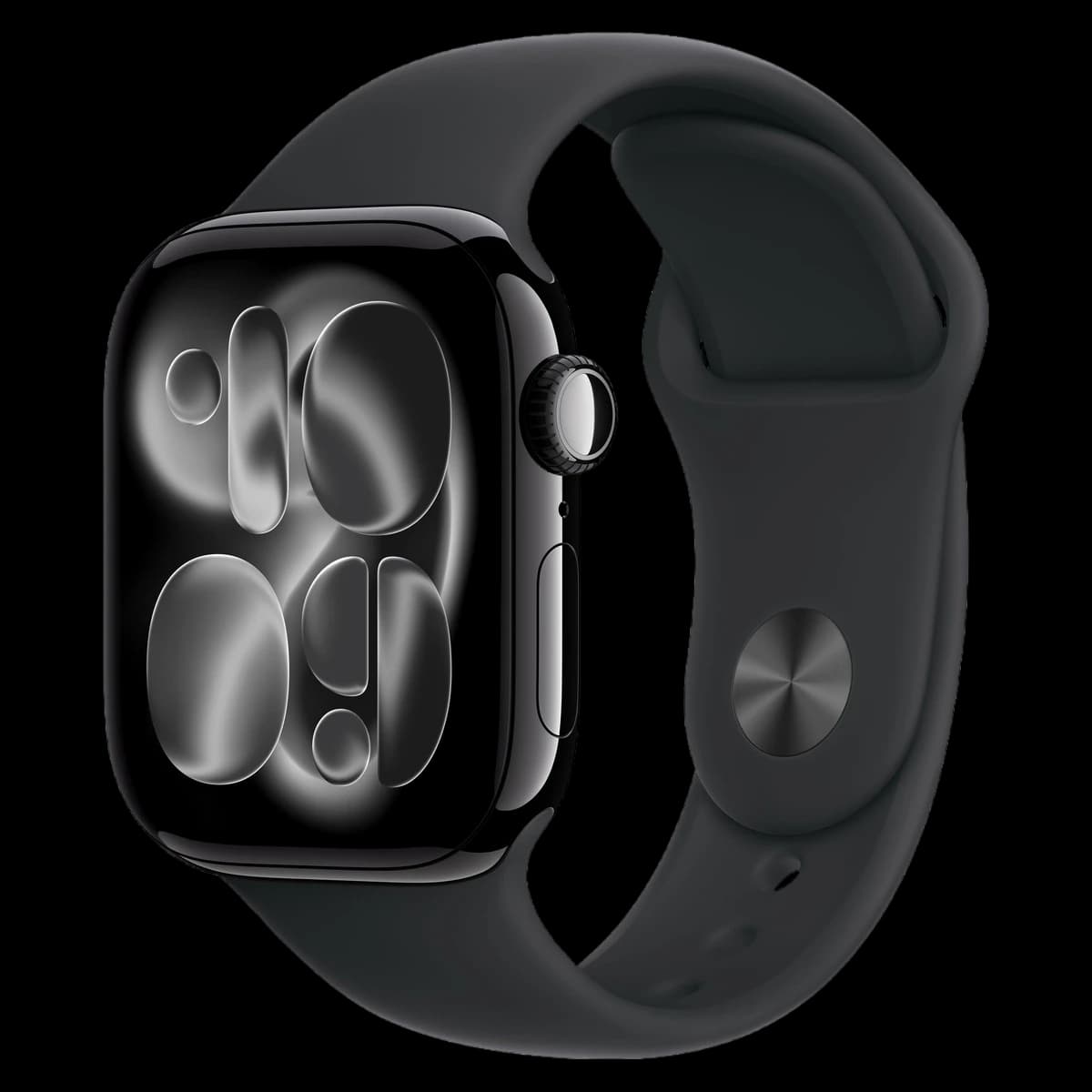 Apple Watch Series 11, 46 мм корпус из алюминия цвета «Jet Black», ремешок Sport Band размера M/L цвета «Black»