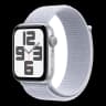 Apple Watch SE (2024), 44 мм корпус из алюминия цвета «Silver», ремешок Sport Loop цвета «Blue Cloud»