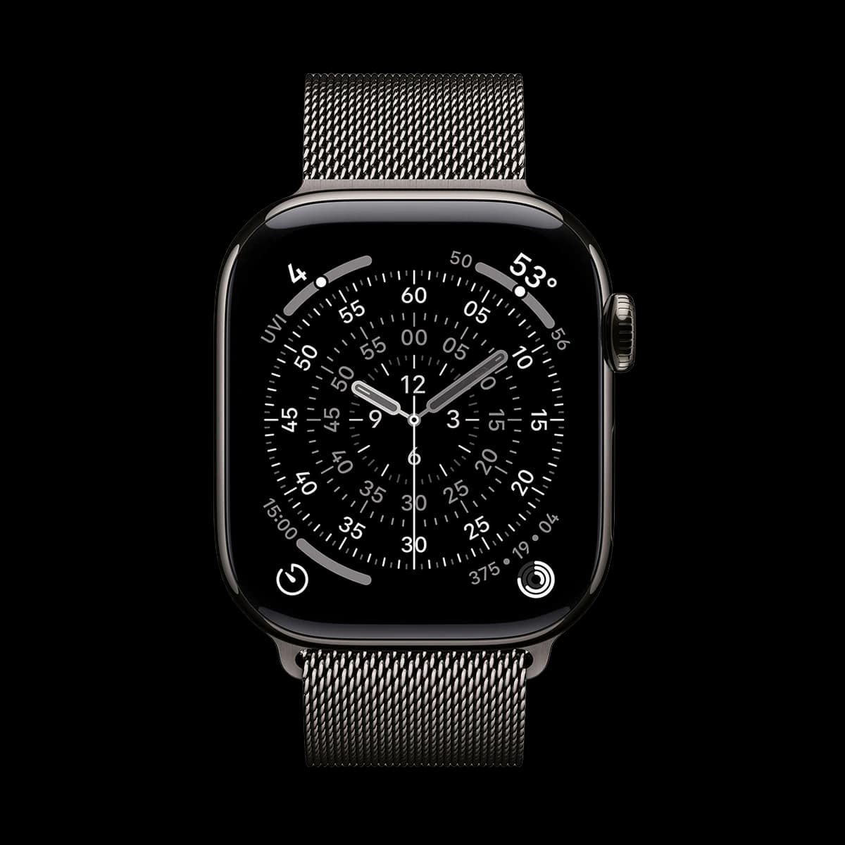 Apple Watch Series 11, 42 мм корпус из титана цвета «Slate», ремешок Milanese Loop цвета «Slate»