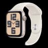 Apple Watch SE (2024), 44 мм корпус из алюминия цвета «Starlight», ремешок Sport Band размера M/L цвета «Starlight»