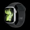 Apple Watch Series 11, 46 мм корпус из алюминия цвета «Silver», ремешок Sport Band размера M/L цвета «Black»
