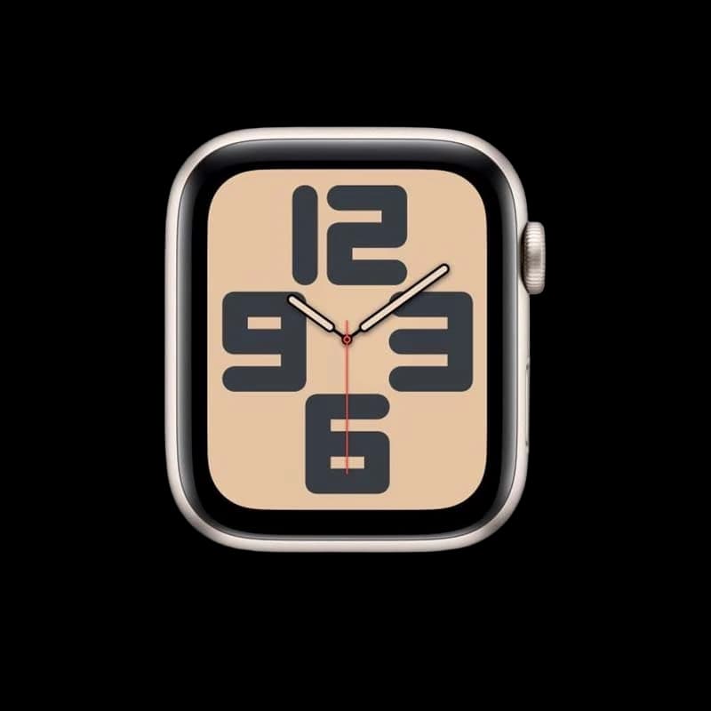 Apple Watch SE (2024), 44 мм корпус из алюминия цвета «Starlight», ремешок Sport Band размера M/L цвета «Starlight»