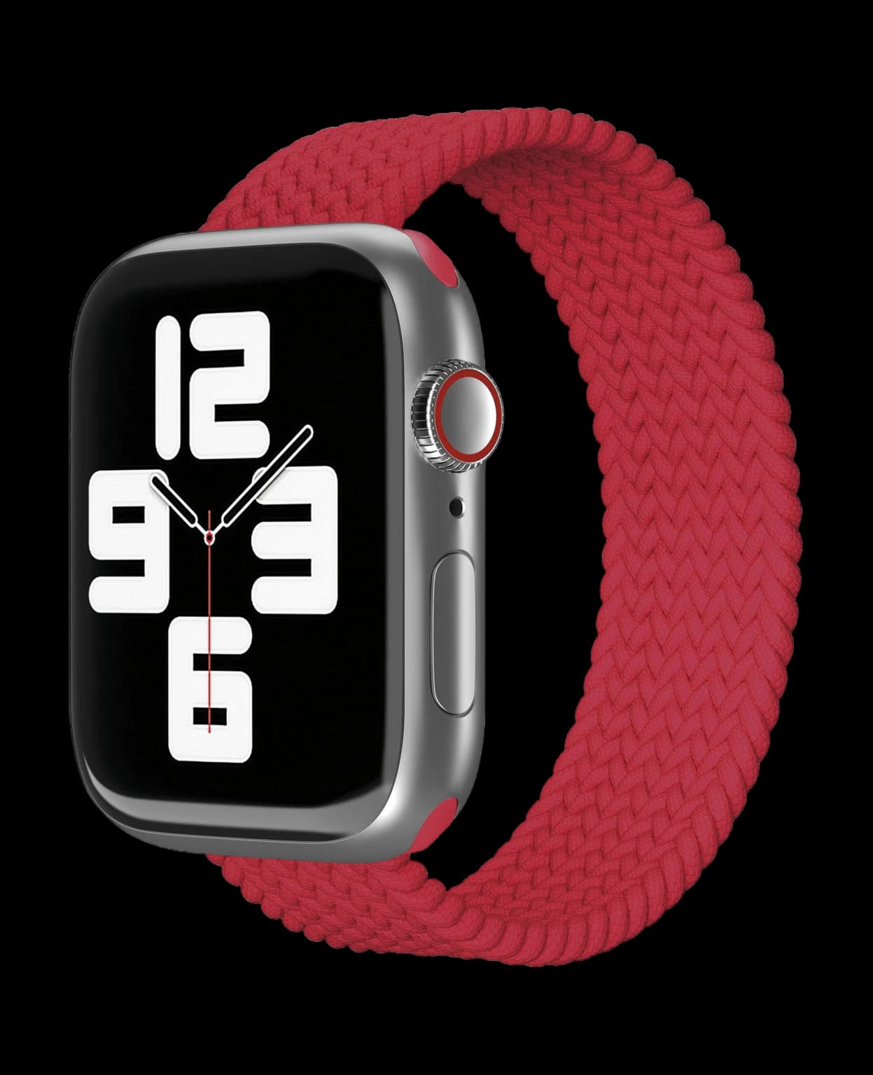 Ремешок нейлоновый плетёный VLP для Apple Watch 42/44/45, L/XL, 2шт, красный
