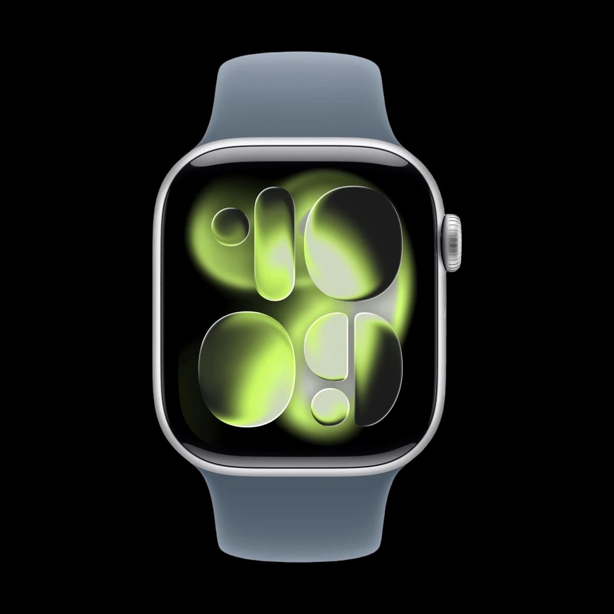 Apple Watch Series 11, 46 мм корпус из алюминия цвета «Silver», ремешок Sport Band размера M/L цвета «Anchor Blue»