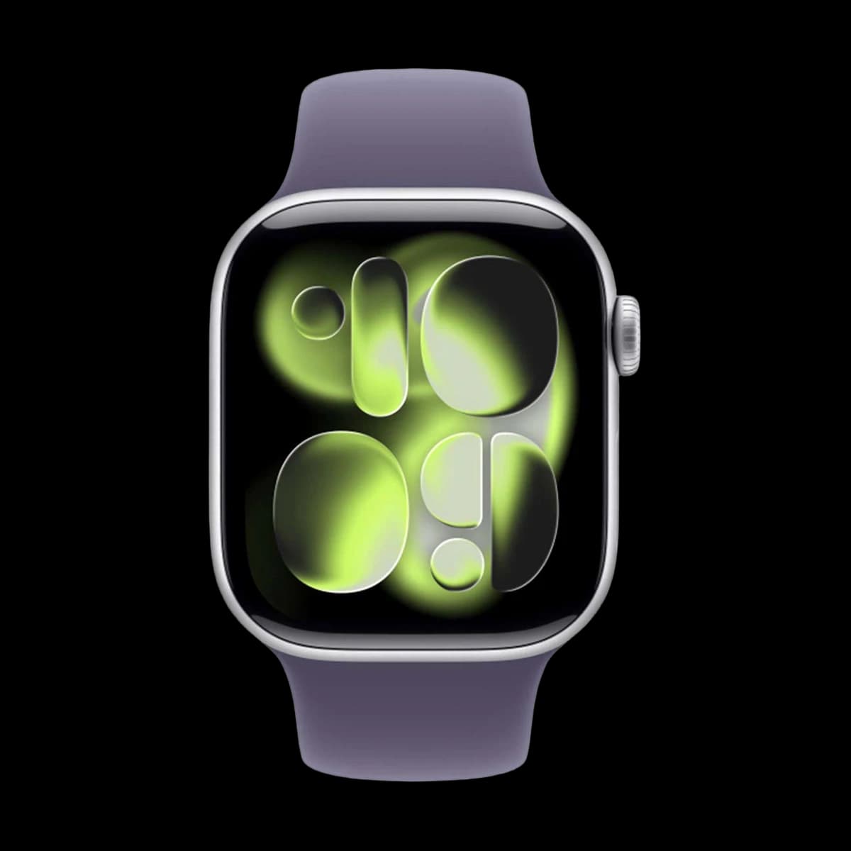 Apple Watch Series 11, 46 мм корпус из алюминия цвета «Silver», ремешок Sport Band размера M/L цвета «Purple Fog»
