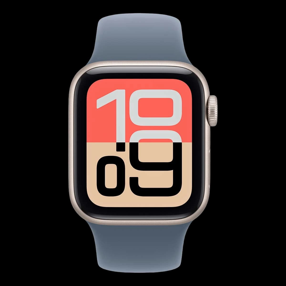 Apple Watch SE 3 (2025), 40 мм корпус из алюминия цвета «Starlight», ремешок Sport Band размера S/M цвета «Anchor Blue»