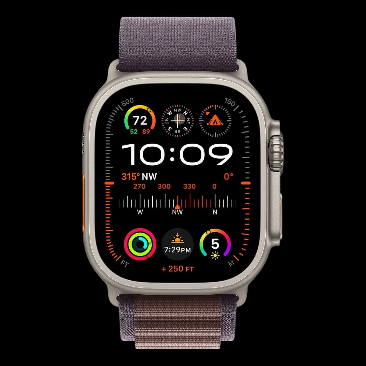 Apple Watch Ultra 2 (2023), 49 мм корпус из титана цвета «Natural», ремешок Alpine Loop размера S цвета «Indigo»