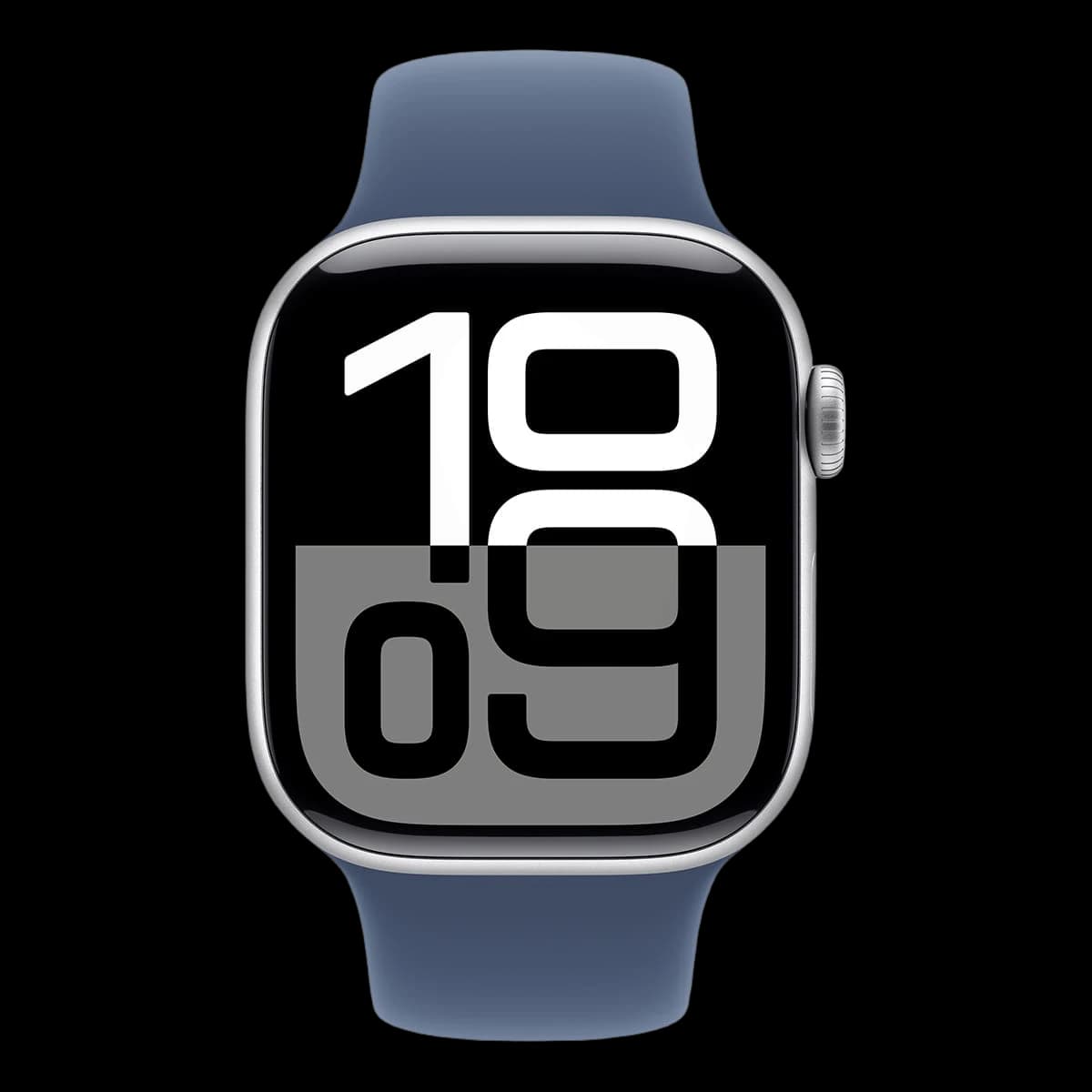 Apple Watch Series 10, 42 мм корпус из алюминия цвета «Silver», ремешок Sport Band размера M/L цвета «Denim»
