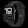 Apple Watch Series 10, 46 мм корпус из алюминия цвета «Jet Black», ремешок Sport Band размера M/L цвета «Black»
