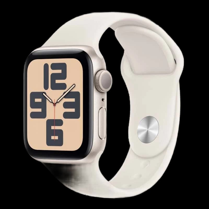 Apple Watch SE (2024), 40 мм корпус из алюминия цвета «Starlight», ремешок Sport Band размера S/M цвета «Starlight»