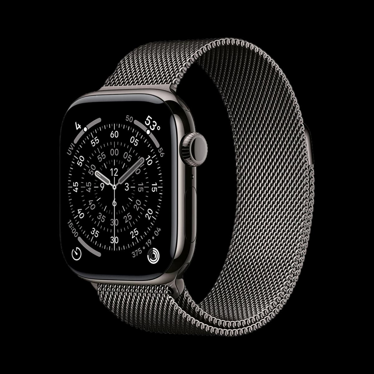 Apple Watch Series 11, 42 мм корпус из титана цвета «Slate», ремешок Milanese Loop цвета «Slate»