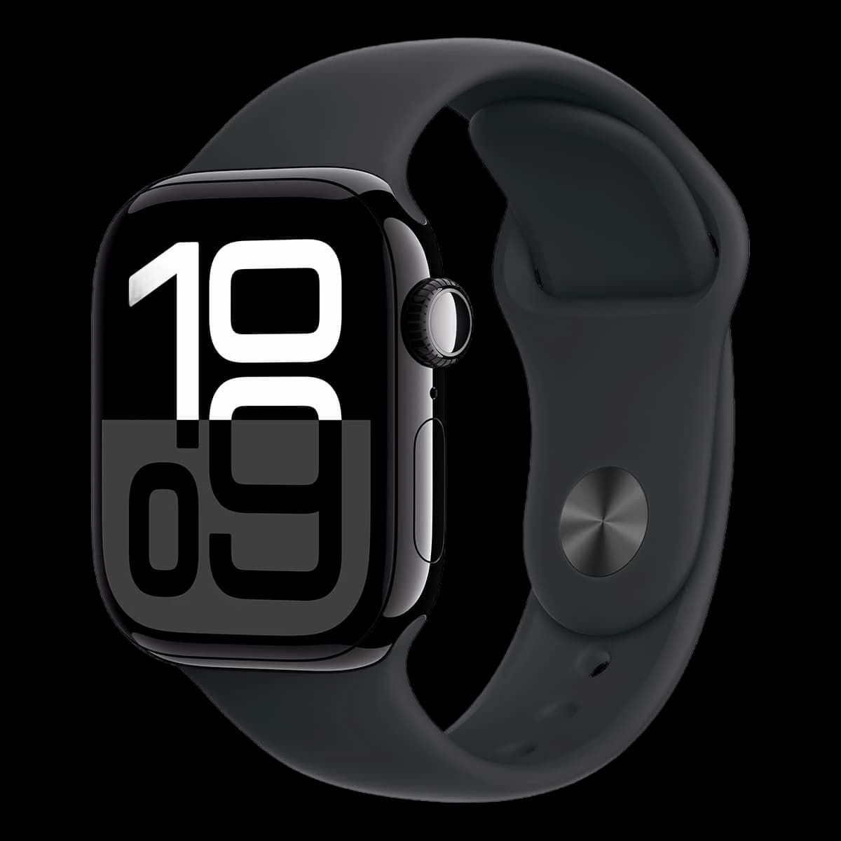 Apple Watch Series 10, 42 мм корпус из алюминия цвета «Jet Black», ремешок Sport Band размера S/M цвета «Black»