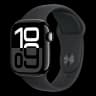 Apple Watch Series 10, 42 мм корпус из алюминия цвета «Jet Black», ремешок Sport Band размера S/M цвета «Black»