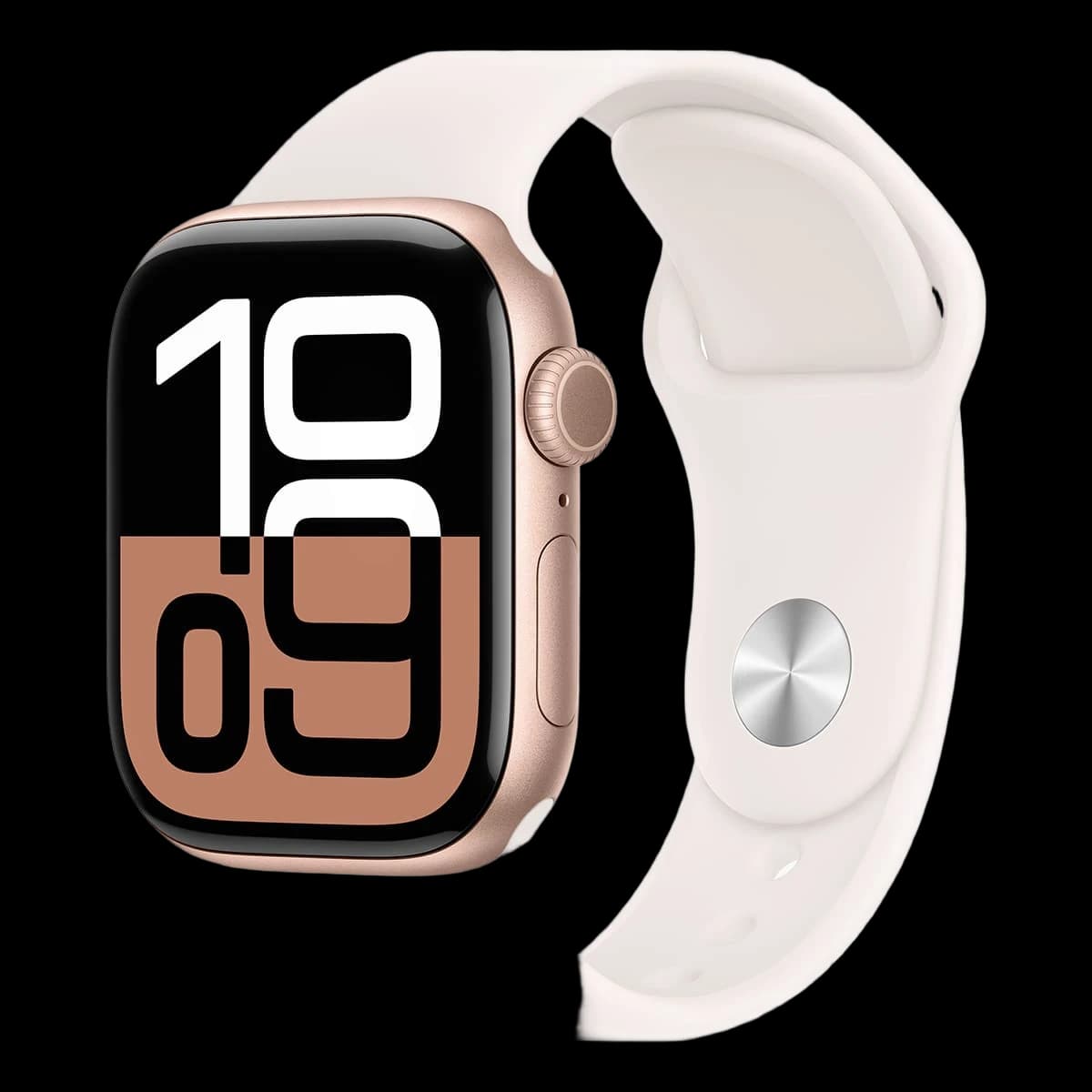 Apple Watch Series 10, 42 мм корпус из алюминия цвета «Rose Gold», ремешок Sport Band размера S/M цвета «Light Blush»