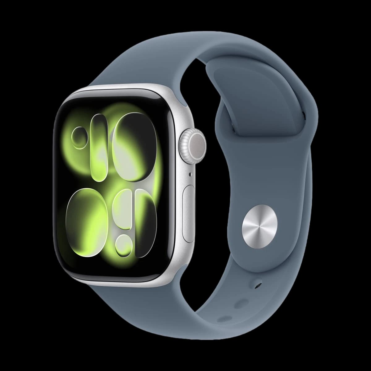 Apple Watch Series 11, 46 мм корпус из алюминия цвета «Silver», ремешок Sport Band размера M/L цвета «Anchor Blue»