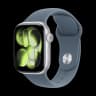 Apple Watch Series 11, 46 мм корпус из алюминия цвета «Silver», ремешок Sport Band размера M/L цвета «Anchor Blue»