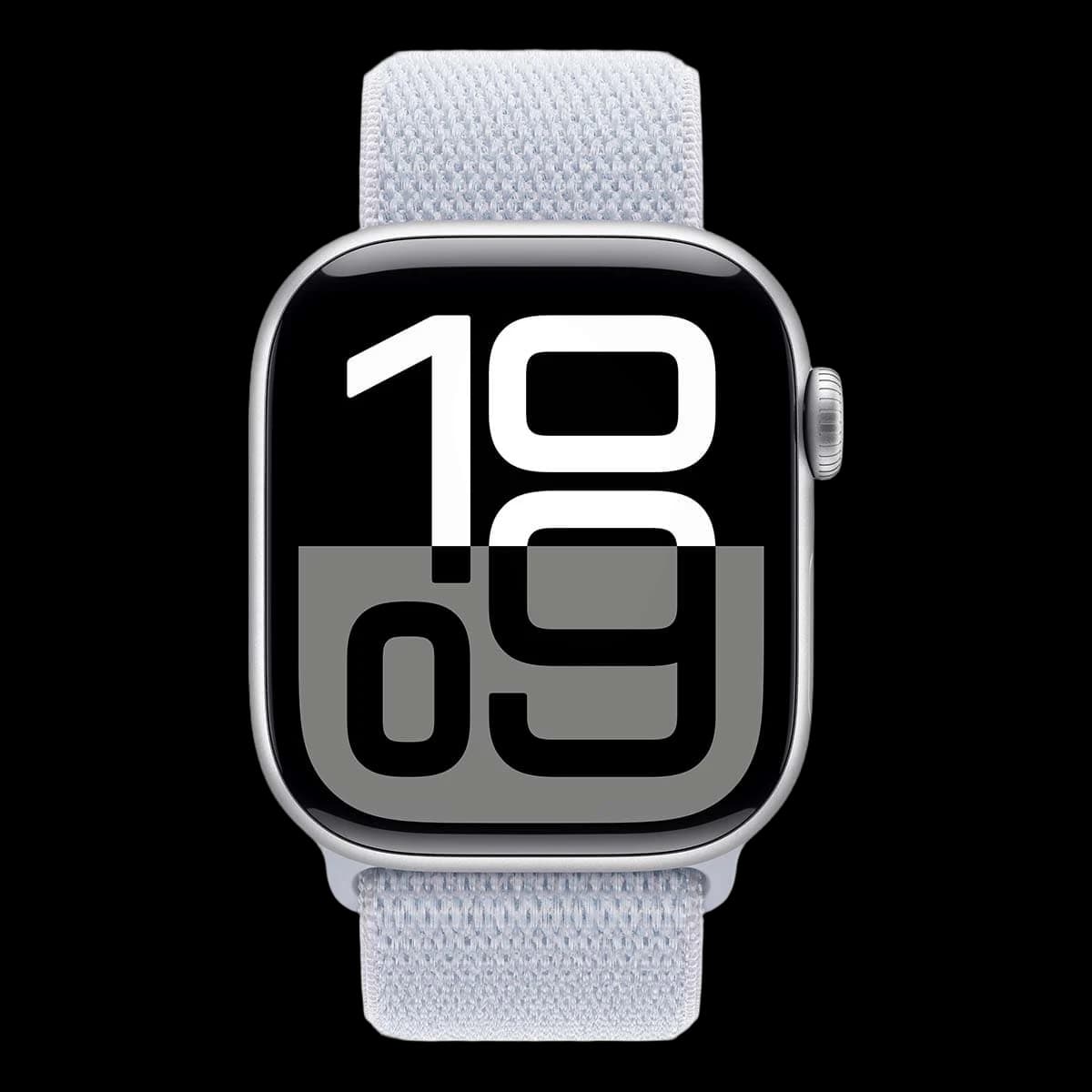 Apple Watch Series 10, 42 мм корпус из алюминия цвета «Silver», ремешок Sport Loop цвета «Blue Cloud»