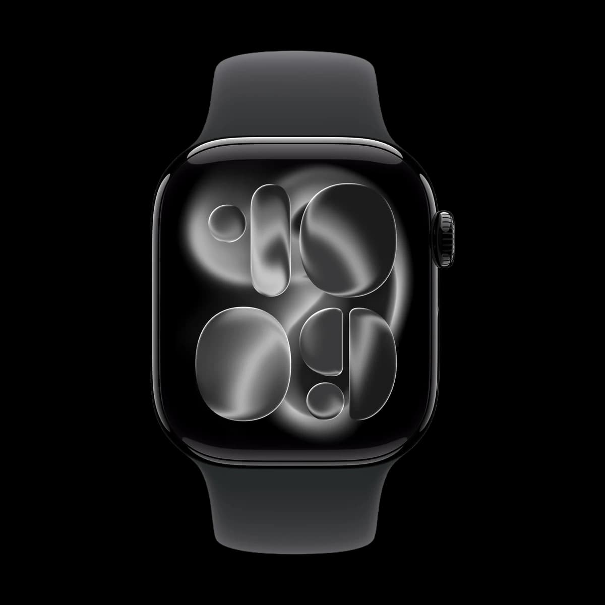 Apple Watch Series 11, 42 мм корпус из алюминия цвета «Jet Black», ремешок Sport Band размера S/M цвета «Black»