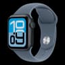Apple Watch SE 3 (2025), 44 мм корпус из алюминия цвета «Midnight», ремешок Sport Band размера S/M цвета «Anchor Blue»