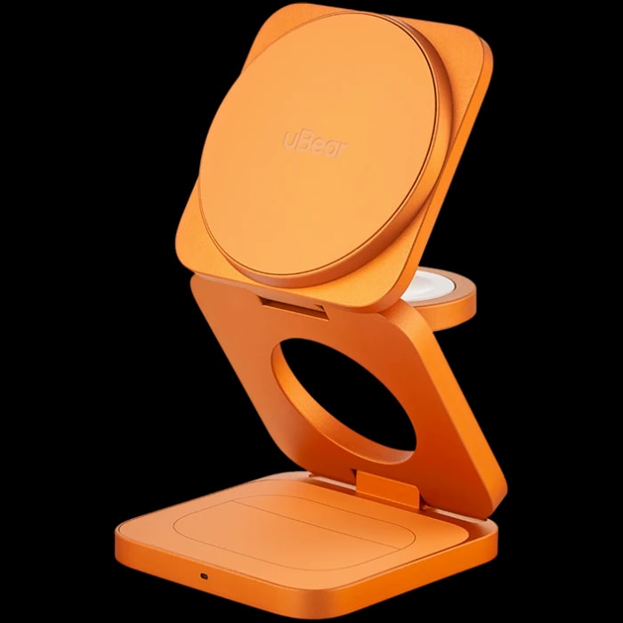 Зарядное устройство беспроводное uBear Balance Slim 3в1 Qi2, 25Вт, оранжевый
