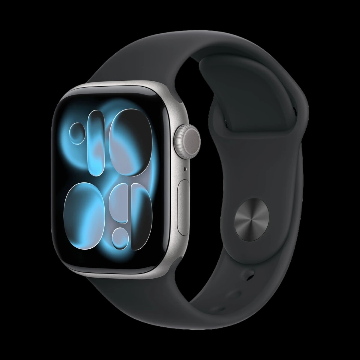 Apple Watch Series 11, 46 мм корпус из алюминия цвета «Space Gray», ремешок Sport Band размера S/M цвета «Black»