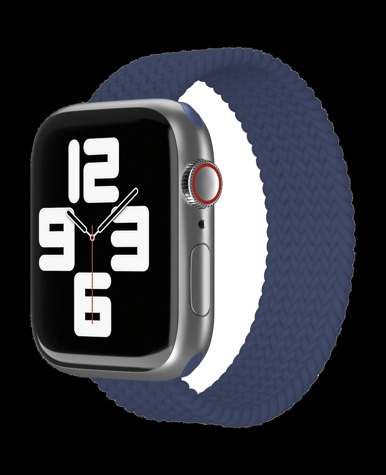 Ремешок нейлоновый плетёный VLP для Apple Watch 38/40/41, L/XL, 2шт, тёмно-синий