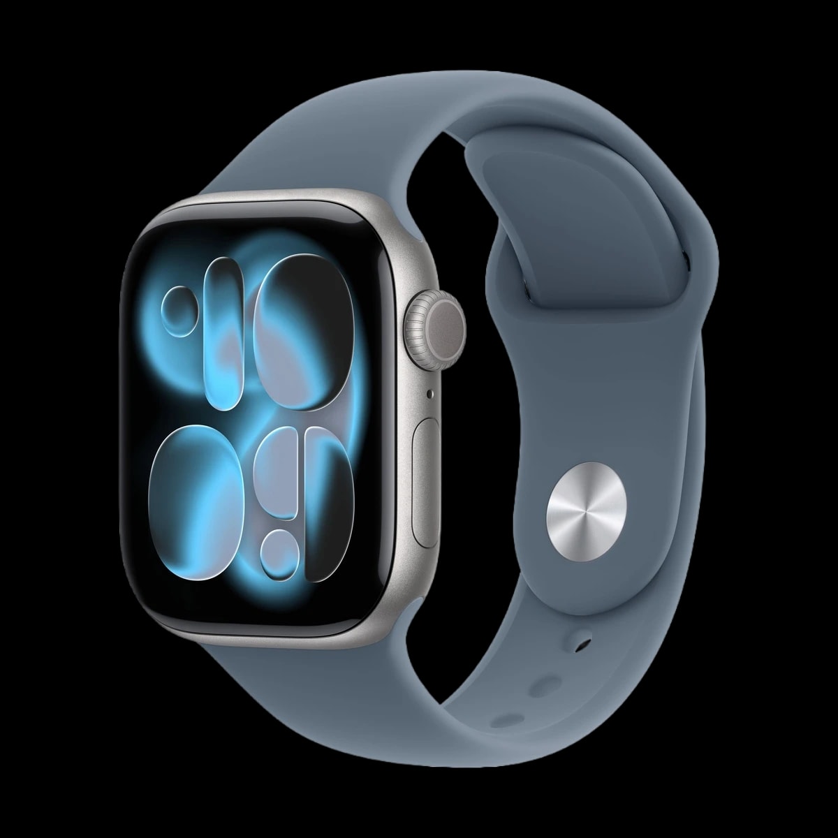 Apple Watch Series 11, 46 мм корпус из алюминия цвета «Space Gray», ремешок Sport Band размера M/L цвета «Anchor Blue»