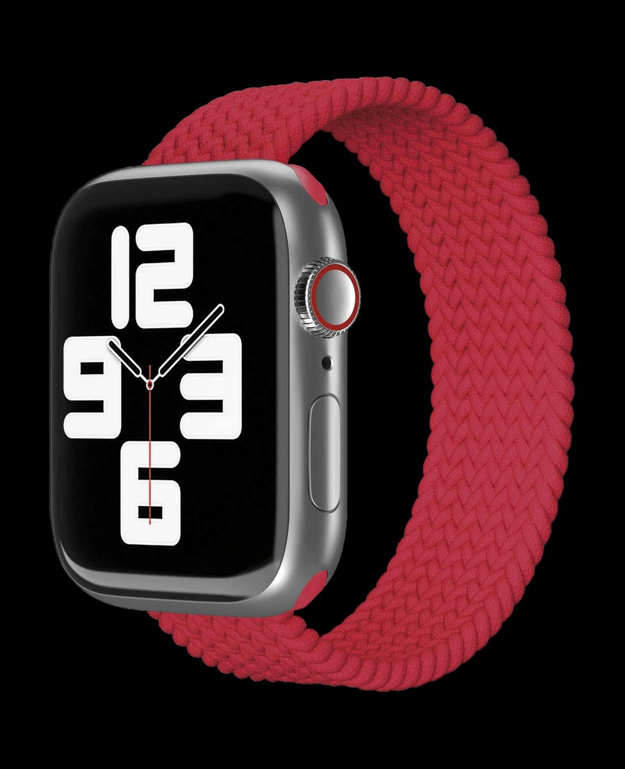 Ремешок нейлоновый плетёный VLP для Apple Watch 42/44/45, L/XL, 2шт, красный