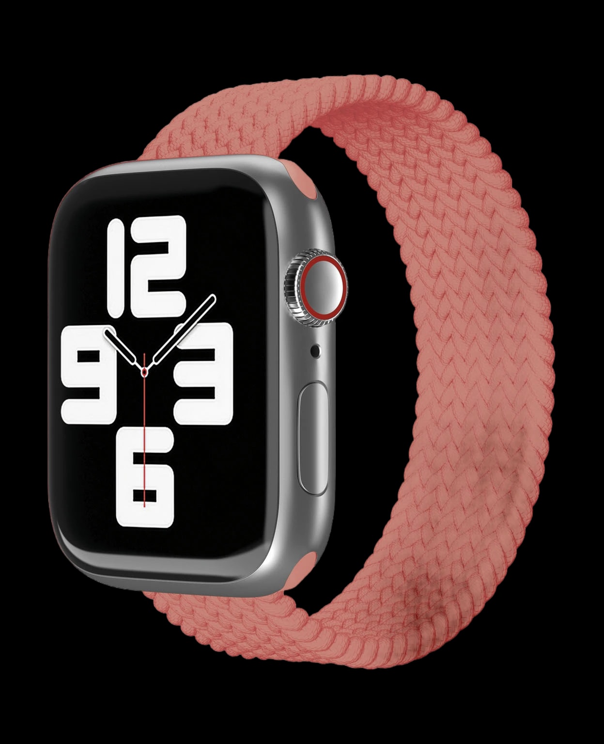 Ремешок нейлоновый плетёный VLP для Apple Watch 42/44/45, S/M, 2шт, коралловый