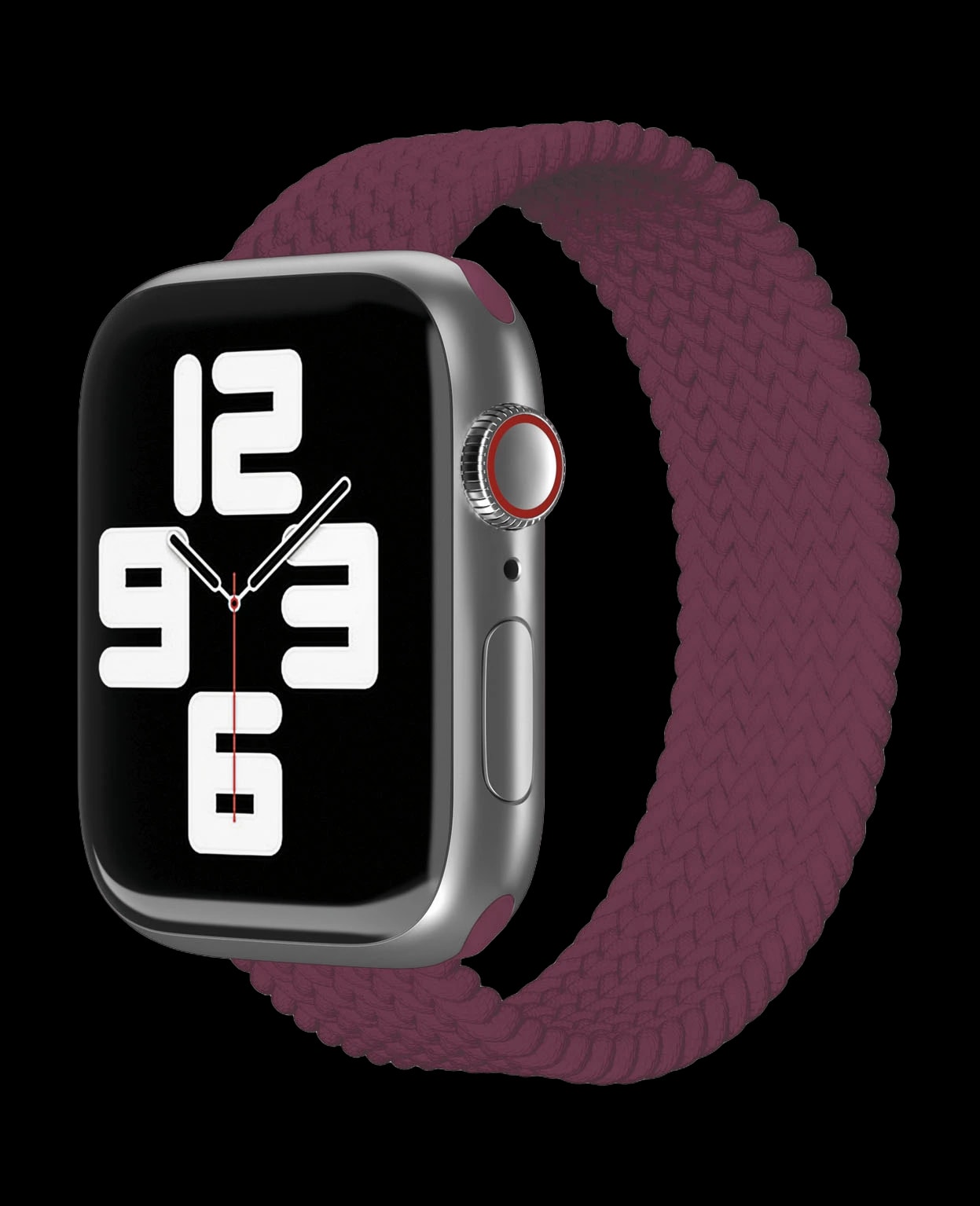 Ремешок нейлоновый плетёный VLP для Apple Watch 38/40/41, L/XL, 2шт, марсала