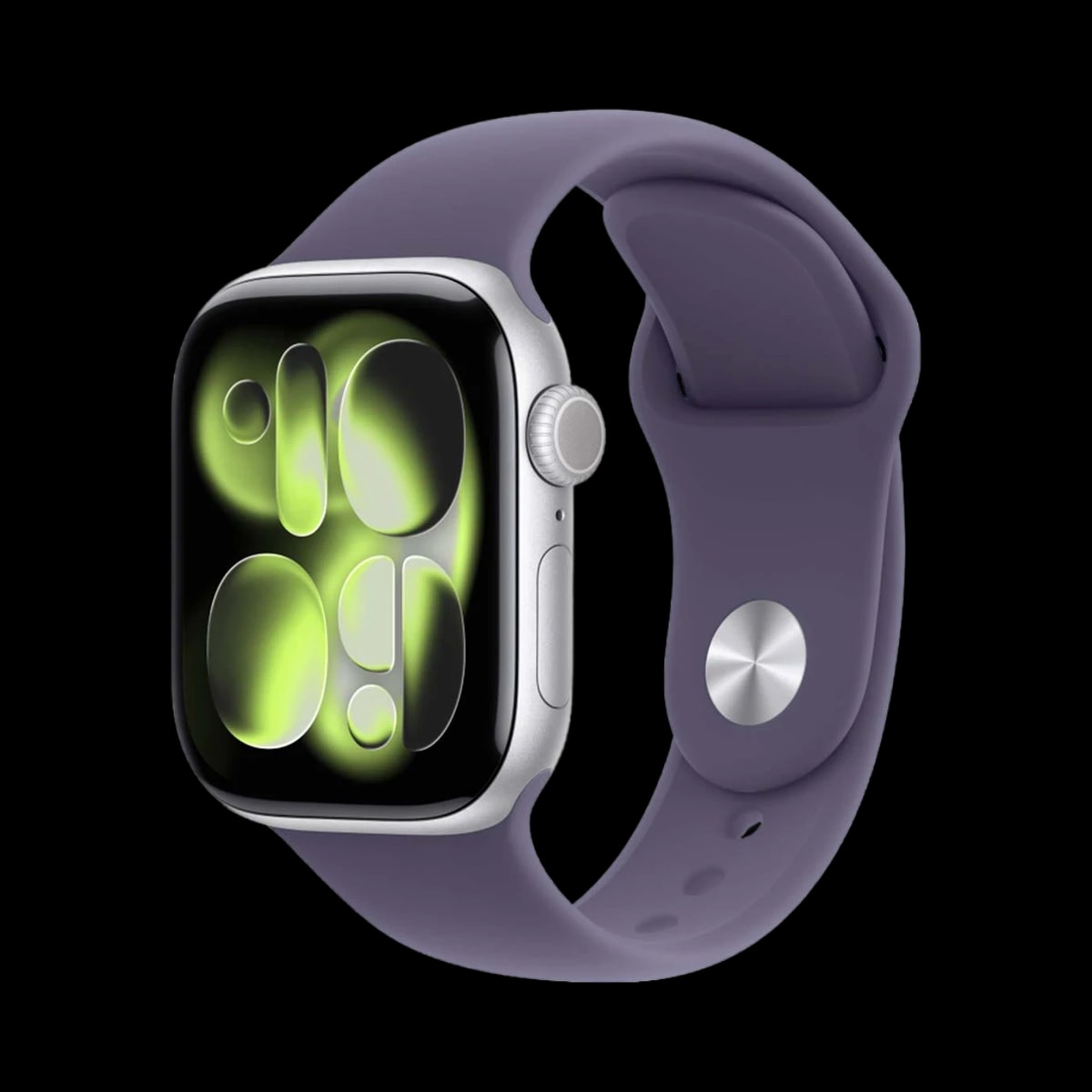 Apple Watch Series 11, 42 мм корпус из алюминия цвета «Silver», ремешок Sport Band размера M/L цвета «Purple Fog»