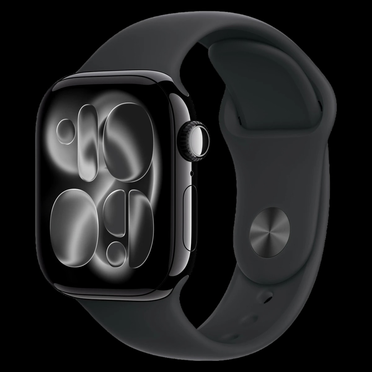Apple Watch Series 11, 46 мм корпус из алюминия цвета «Jet Black», ремешок Sport Band размера S/M цвета «Black»