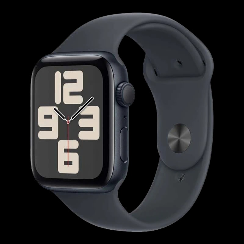Apple Watch SE (2024), 44 мм корпус из алюминия цвета «Midnight», ремешок Sport Band размера S/M цвета «Midnight»