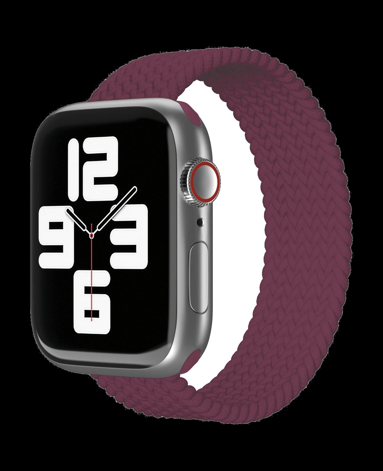 Ремешок нейлоновый плетёный VLP для Apple Watch 42/44/45, S/M, 2шт, марсала